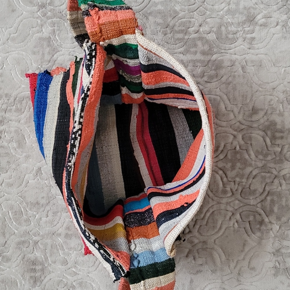 Cloth Striped Crossbody Bag Gem